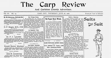 The front page of the June 28, 1906 Carp Review.