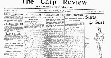 The front page of the July 12, 1906 Carp Review.