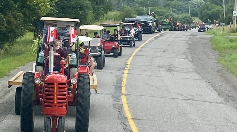 A photo of the tractor parade.