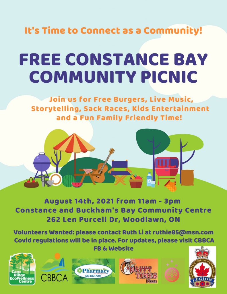 A poster for the Constance Bay picnic. To read the story click on the link above the poster.