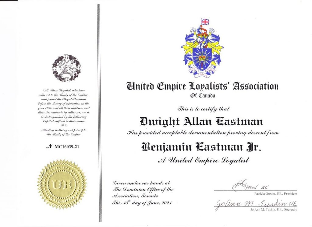 A photo of the certificate.