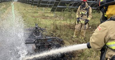 Firefighters make quick work of an ATV fire.