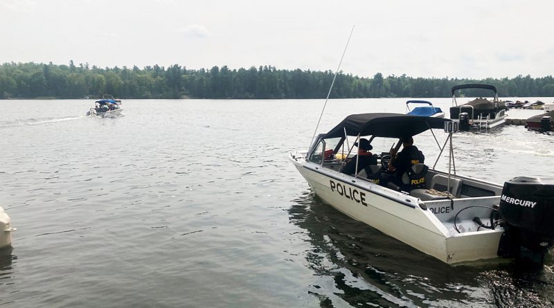 A photo of an OPP search boat.