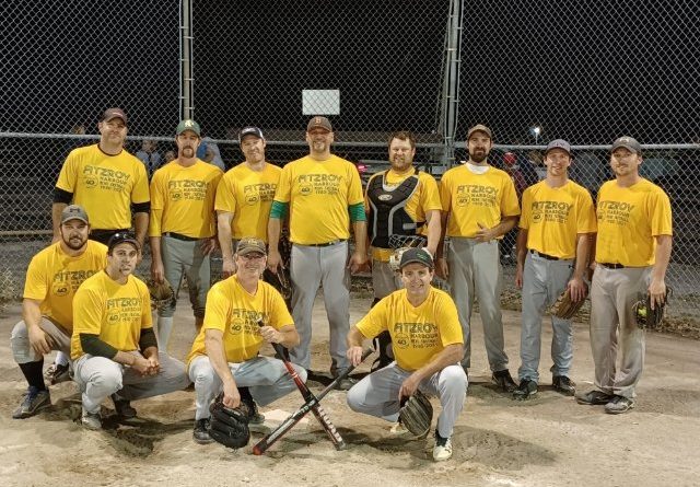 Bren Electric were named the 2021 Harbour Ball champions last Moninday. In the back row, from left, are Josh Hemphill, Ben Wade, Ryan Conners, Sean Lecuyer, Jay Fournier, Ben Wilson, Joey Gribbon and Adam Rueckwald. In the front row are Andrew Mcnair, Mitch Taylor, Todd "Willy White Shoes" Wilson and Todd Clouthier. Missing from photo is Brendan Coker. Courtesy Adam Brown