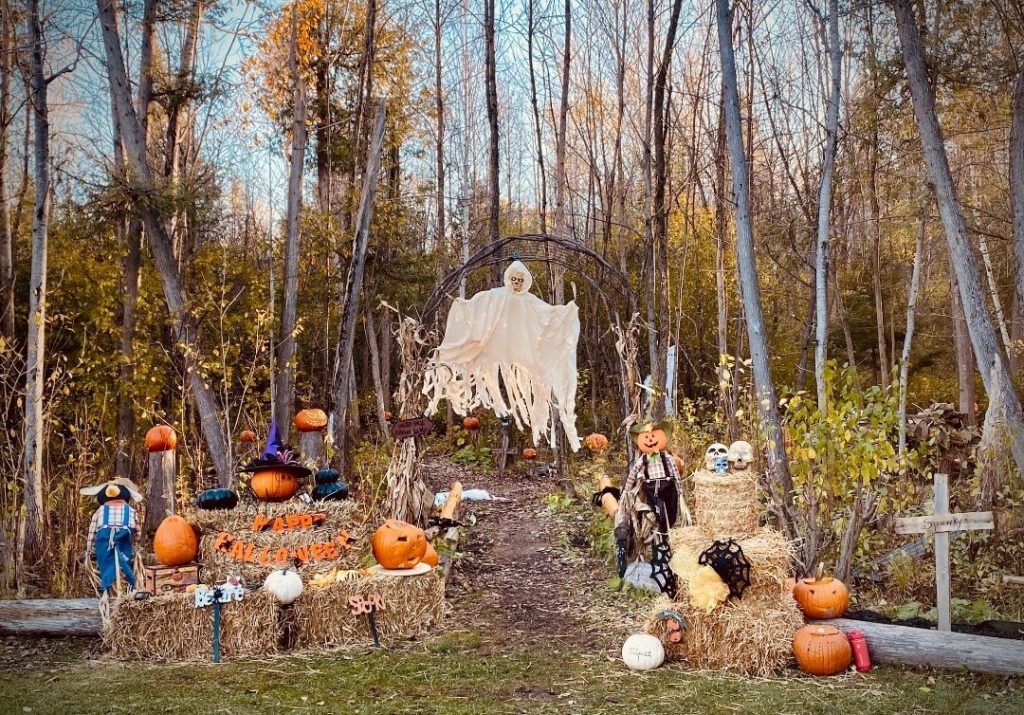 A photo of the entrance of the Hallowe'en walk.