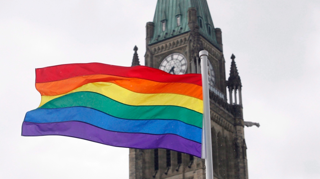 A photo of the Pride Flag.