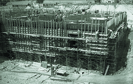 A photo of the Diefenbunker under construction.