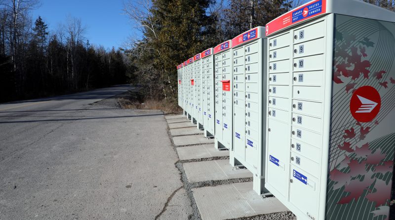 A photo of new community mailboxes.