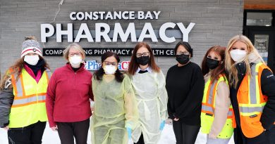 A photo of the group running the Constance Bay Pharmacy vaccination clinic.