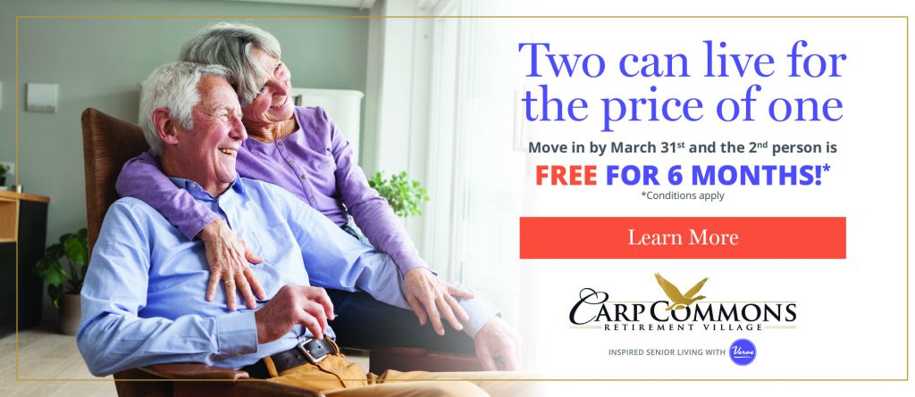 An ad for the Carp Commons Retirement Village.