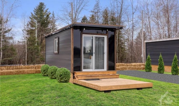 An outside view of a tiny home.