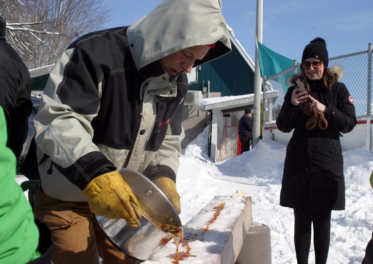 A photo of Angus Palmer making taffy.