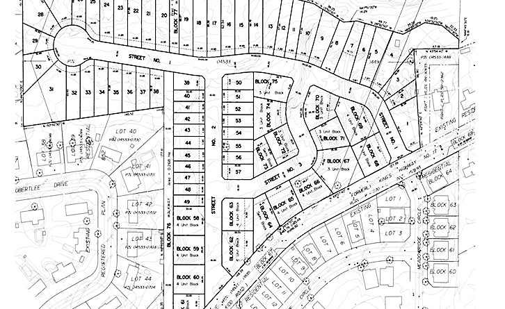 A map of the proposed subdivision.