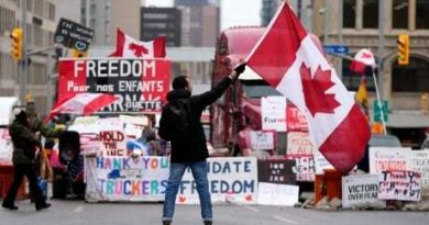 A photo of the ongoing protest in Ottawa.