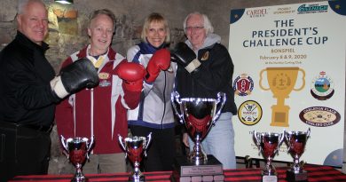 A photo of the four club presidents from the inaugural President's Challenge Cup.