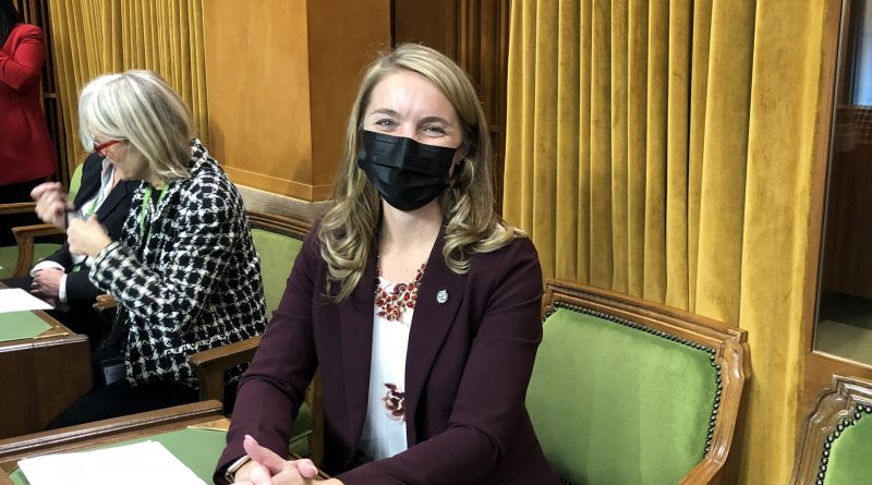 A photo of Jenna Sudds in the House of Commons.