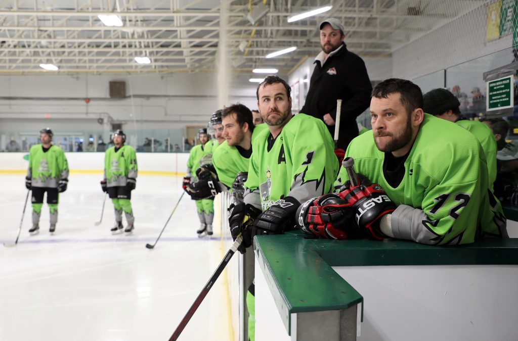 A photo of the Gananoque Islanders bench.