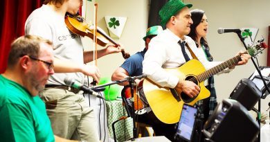 A photo of musicians performing at the Legion.