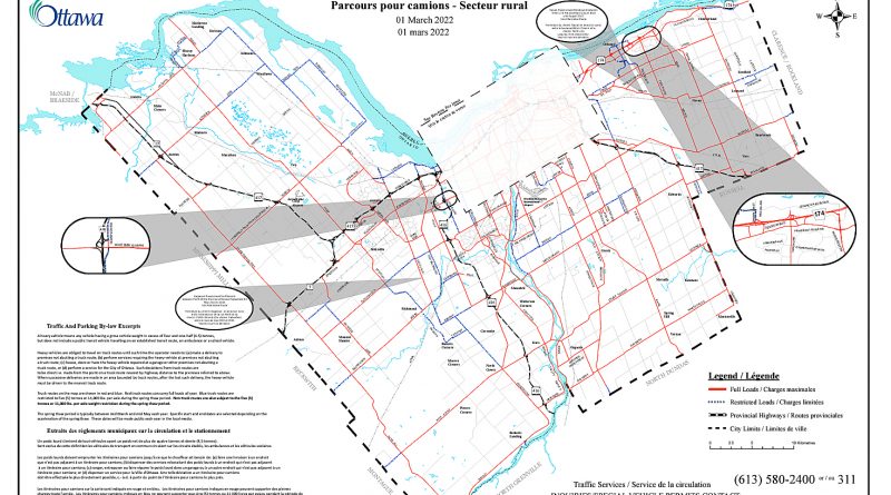A map of Ottawa's rural roads.