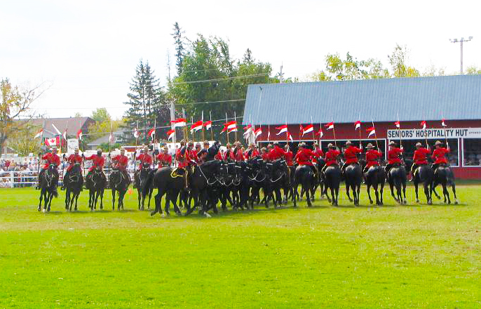 A photo of the RCMP Musical Ride at the Carp Fairgrounds.