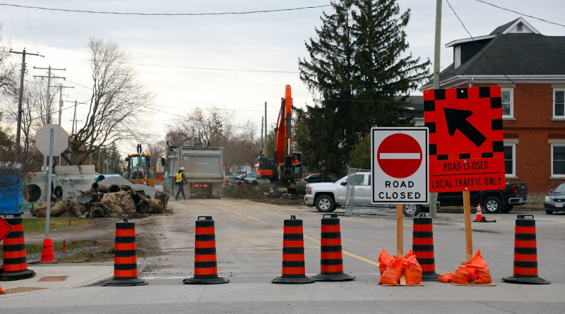 A photo of the road closure.