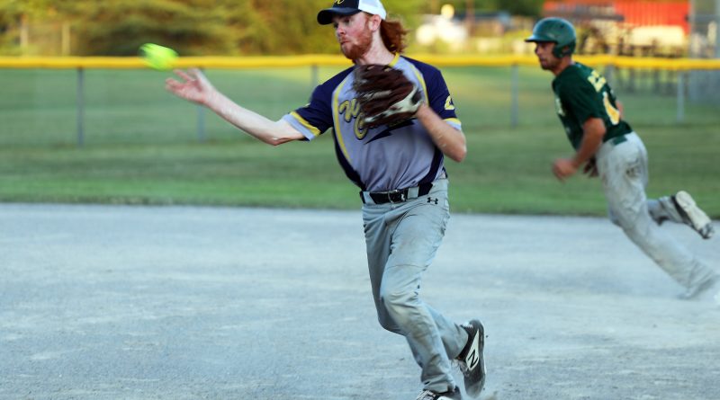 A photo of Owen Brown throwing a softball.