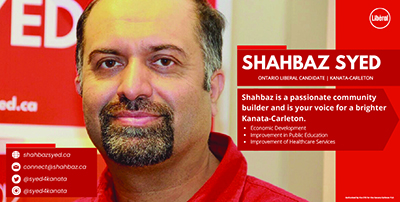 An ad for Liberal candidate Shahbad Syed.