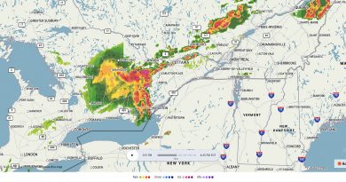 A screengrab of Environment Canada's weather radar.