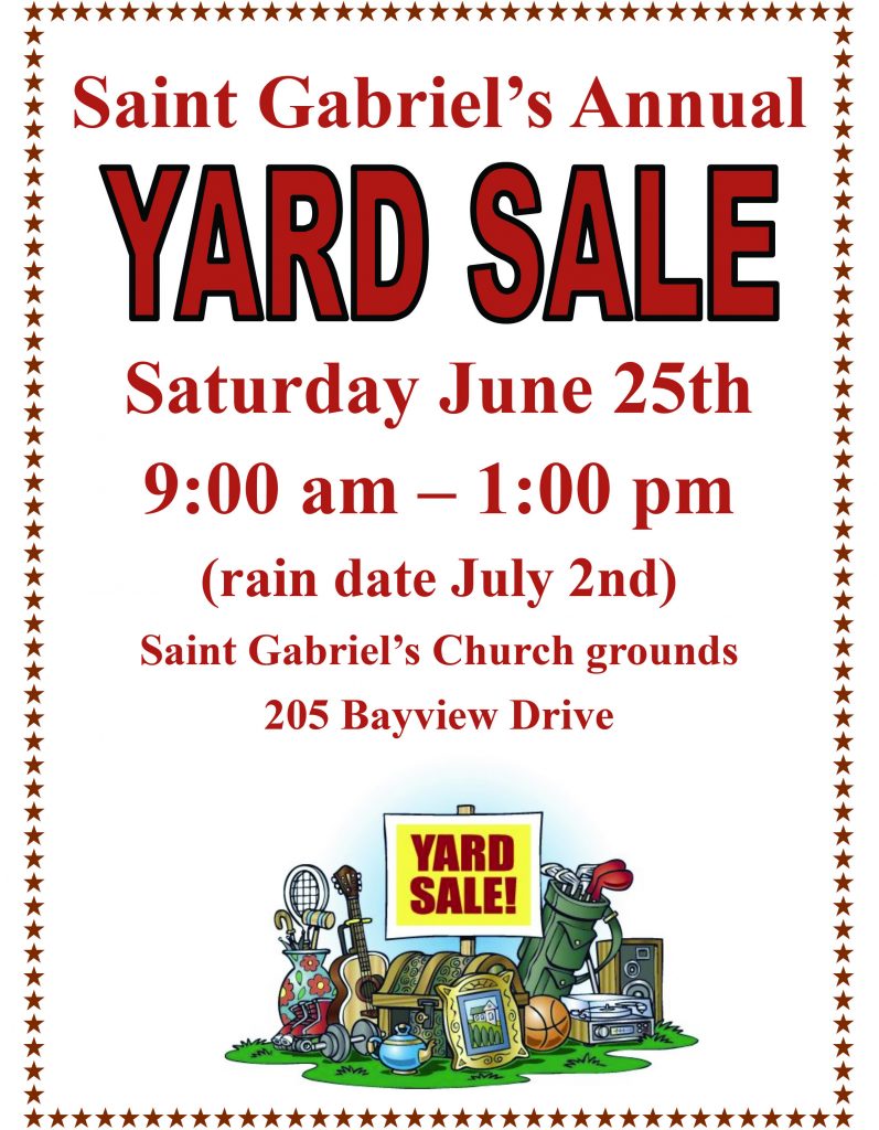 A poster for the yard sale.