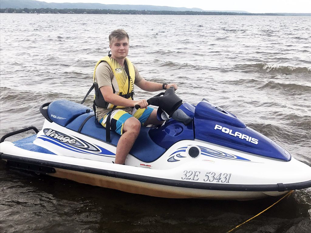 A photo of Jayden Lamarch on his jet ski.