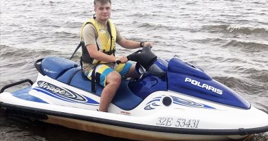 A photo of Jayden Lamarch on his jet ski.