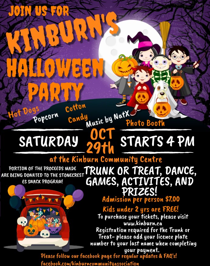 A poster for the Kinburn Hallowe'en Party.