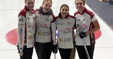 A photo of the curling team.