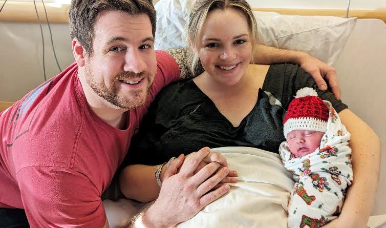 Andrew and Rebecca Paterson with new daughter Elizabeth.