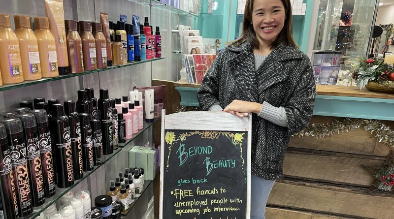 Anna Nguyen provides free haircuts to those in need at her Kanata shop Beyond Beauty. Photo by Richard Longworth