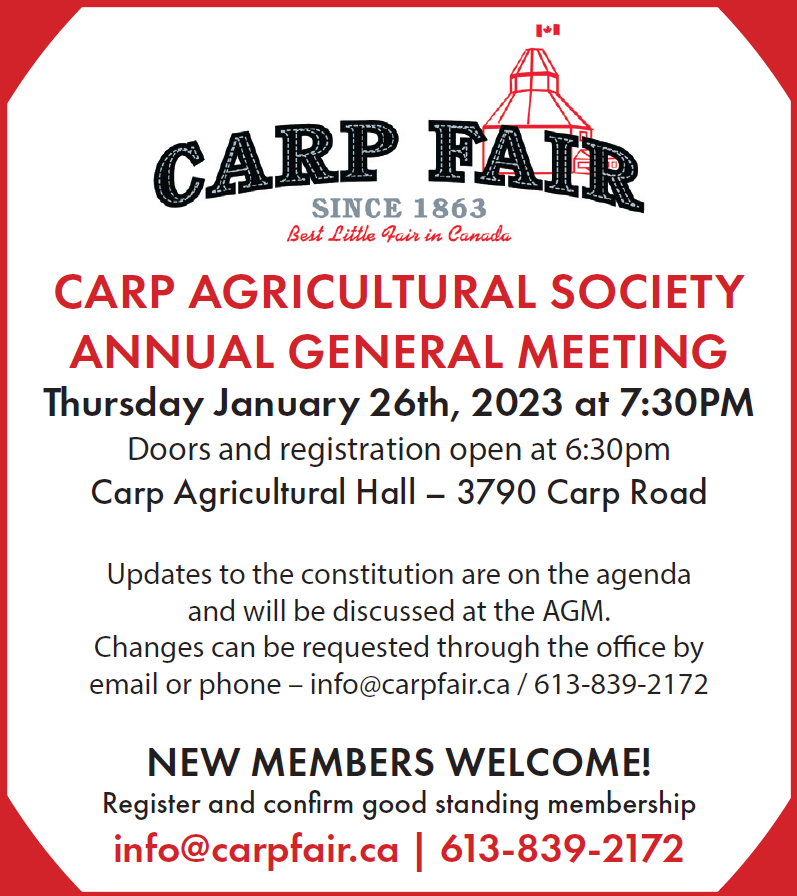 A poster for the AGM on Jan. 26.