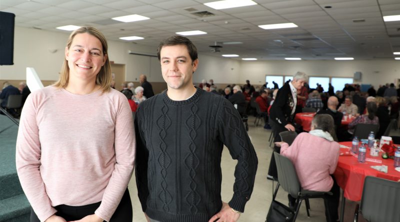 Two councillors pose at the KSA Christmas luncheon.