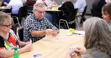 A photo of people playing euchre.