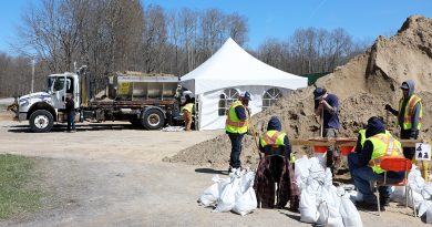 A photo of a city sandbag station in Constance Bay.