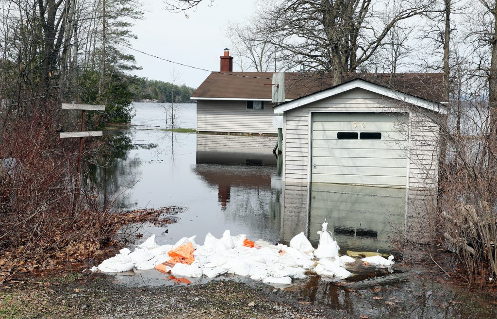 A home sits in a pool of water.