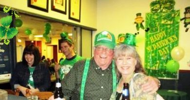 A photo of two people enjoying St. Patrick's Day.