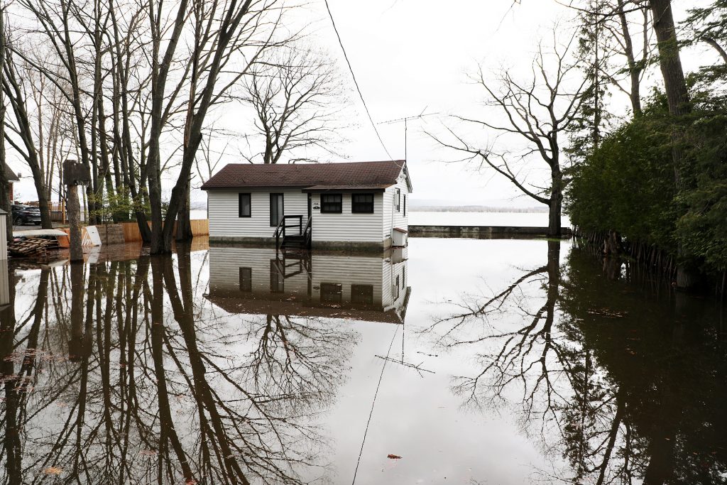 A photo of a house surrounded by water. Literally.