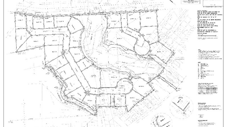 A photo of a development plan for Langstaff Drive.