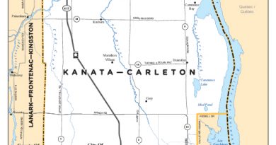 A map of Kanata-Carleton riding.