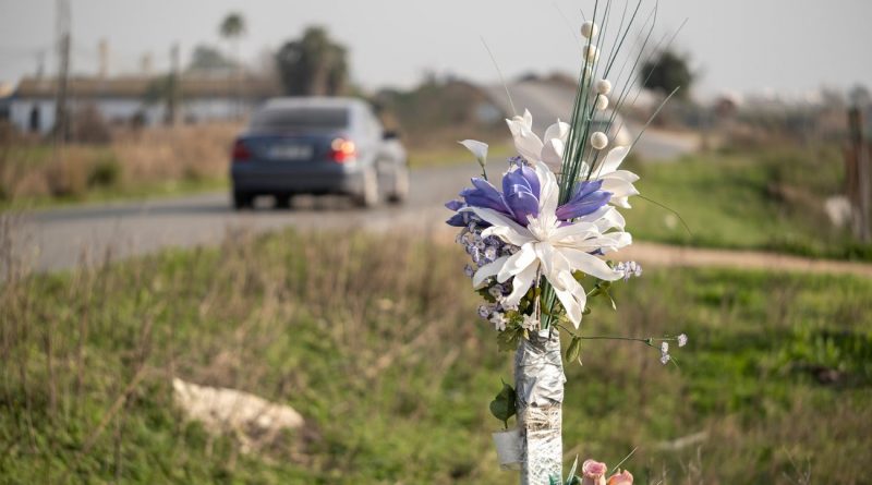 A photo of a roadside memorial.