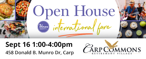 An ad for a Carp Commons Open House Sept. 16, 1 to 4 p.m.