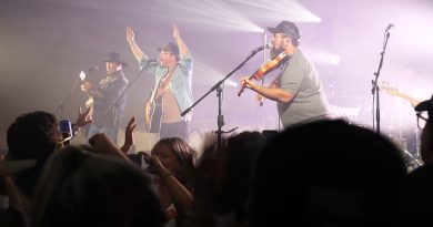 A band performs music.