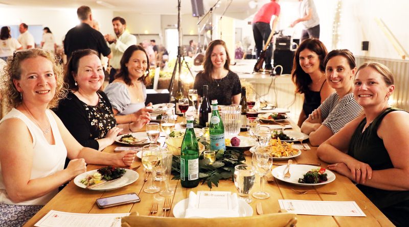 A photo of one of the tables full of guests.