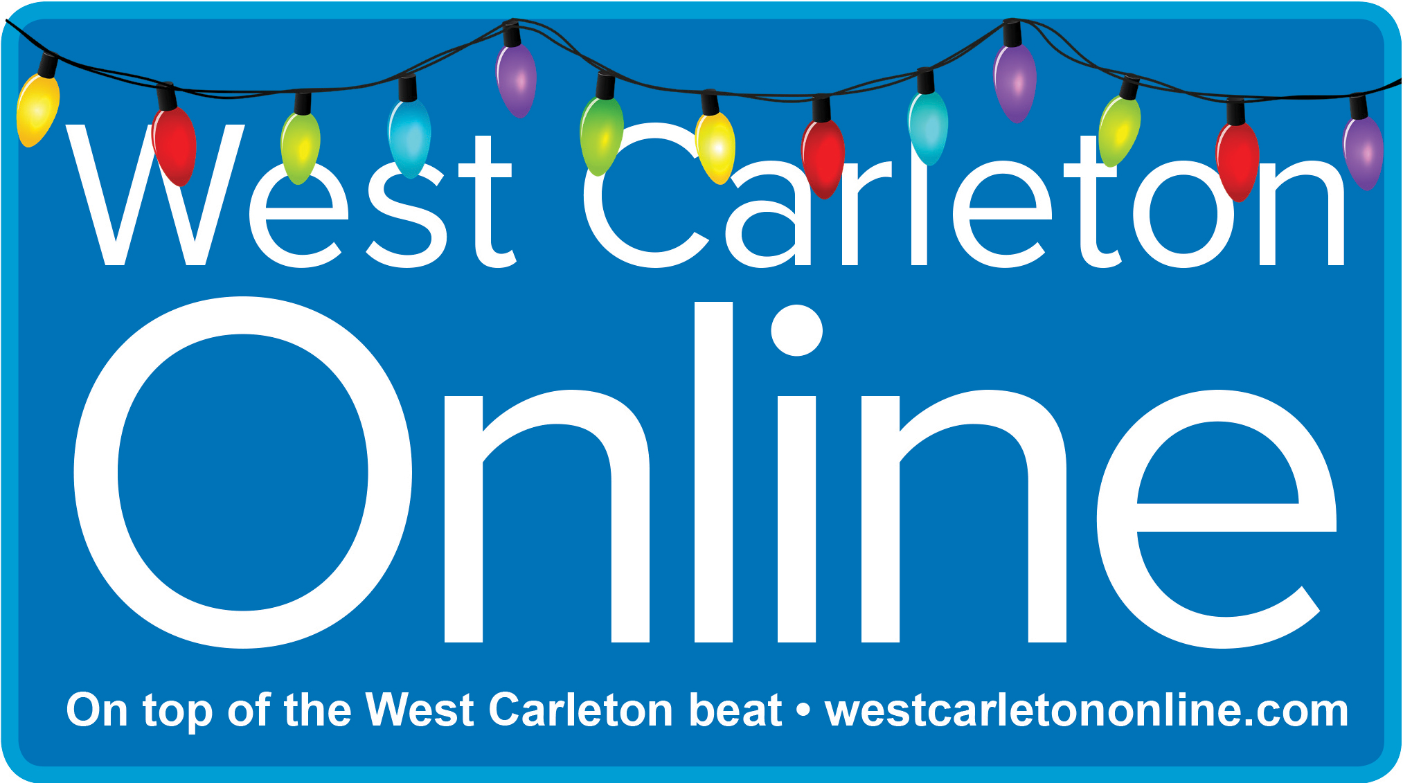 A Christmas themed logo for West Carleton Online.