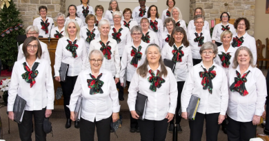 A group photo of a ladies choir.